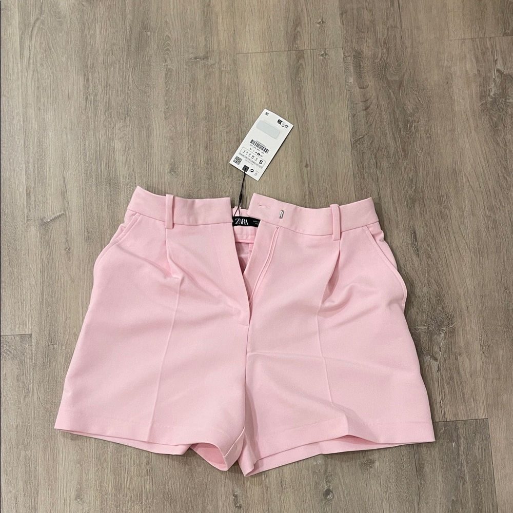 Zara Women's High Waist Light Pink Shorts